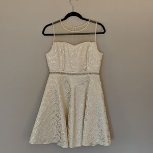 White and gold dress